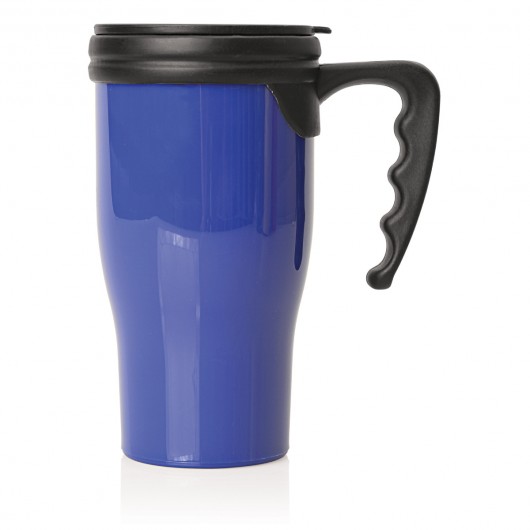 Blue Double Wall Plastic Travel Mugs